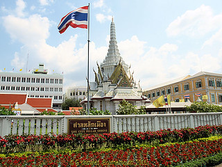 City Pillar Shrine in February 2010 in Ratchadamnoen road, Phra Nakhon District, Bangkok, Thailand.