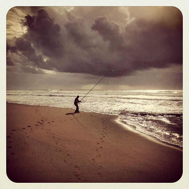 : Fisherman on a seaside