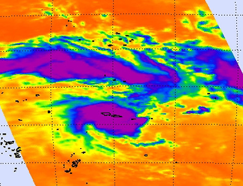 Infrared NASA Image of Cyclone Evan Shows Powerful Thunderstorms