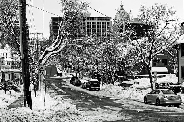 street trees winter blackandwhite bw white holiday snow black cold sign contrast truck honda accord season prime iso200 pod sticker mess raw pavement parking tracks photojournalism dome messy editorial layers chilly oneway arrow manual madisonwi curb slippery hdr levels journalism forward opacity 2012 snowbank tweet getbent isthmus 2hourparking besafe routunda nometering twitter snowemergency 35mmf2ais nikond90 danecountywisconsin 366project photoshopelements7 pse7 localpaparazzi redskyrocketman lopaps wheresyourholidayspirit