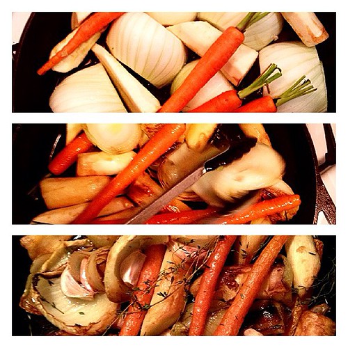 Roasted fennel with carrots, garlic, parsnips, and onion. — with @niederme