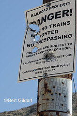 Carrizo Gorge Railroad No Tresspass Sign