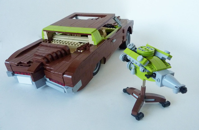 brown green boat buick riviera lego tail tan engine showboat 70s lime build 1972 martins challenge lino v8 lugnuts 455 boattail madmotorskills