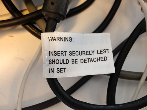 warning: insert securely lest should be detached in set ©  Jason Eppink