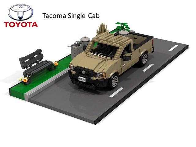 auto car model lego jane time render cab utility pickup ute single toyota tacoma plain cad povray moc ldd miniland foitsop lego911 toyotatacomatime