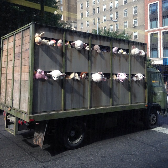 So During My Lunch Hour We Managed To Catch The Other #Banksy Mobile Passing By On Madison Ave "Sirens Of The Lambs"