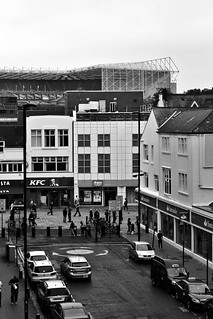 St James Park - taken from Northumberland Road showing part of Northumberland Street, Newcastle upon Tyne