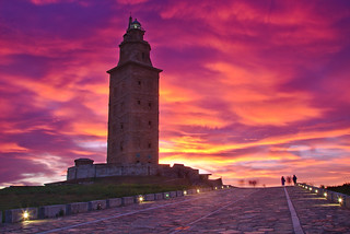 Tower of Hercules at sunset