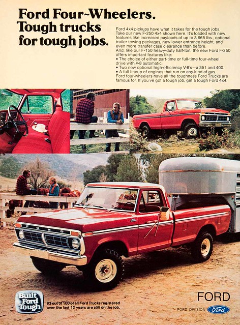 ford truck 4x4 pickup trailer 1977 1976 towing f350 f250
