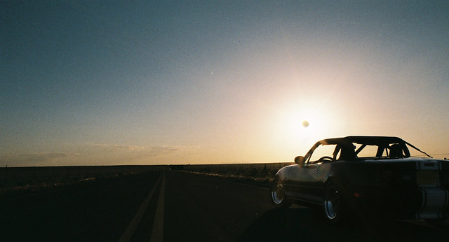 sunset sky film car landscape solar eclipse iso200 nikon fuji f3 mazda miata reala mx5 2012 roadster annular sharka nikkor28mm28