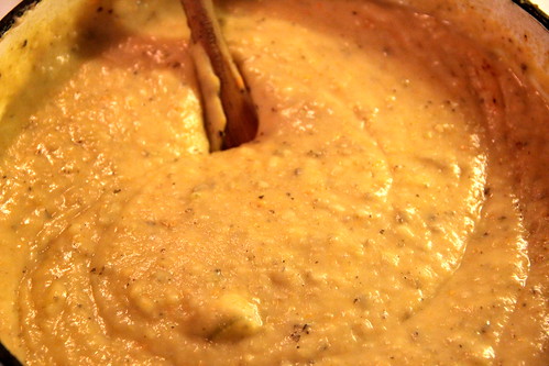 Potato poblano soup
