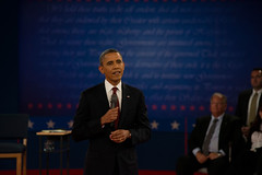 Barack Obama at the second presidential debate...