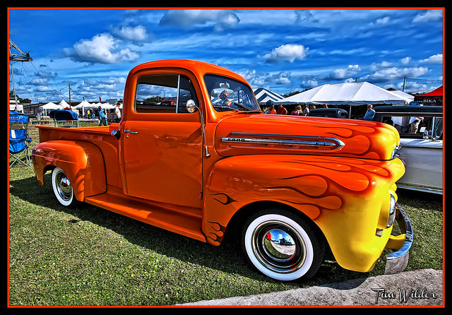 ford truck flames pickup f1 1951