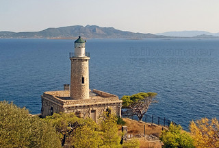 Greece, Salamis island, Konhi cape lighthouse