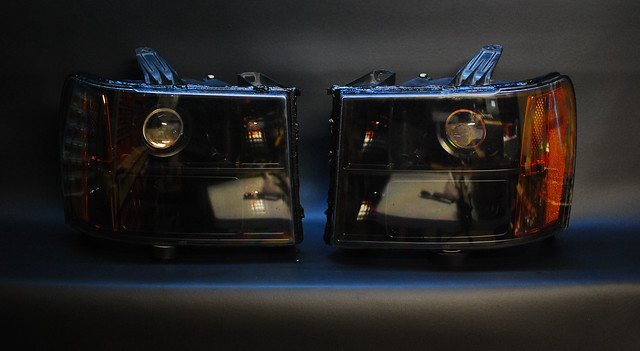 black projector headlights sierra satin 2008 gmc retrofit fxr