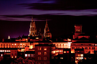 Una noche en Santiago de Compostela.