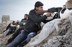 Free Syrian Army rebels fighting against Assad...