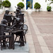 Le belle sculture moderne nella piazza di San Pedro Claver