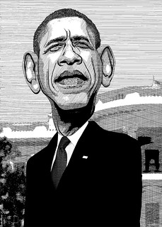 From http://www.flickr.com/photos/47422005@N04/8392772264/: Barack Obama - Caricature Line Drawing