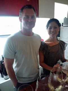 Jamie Paquin and Nozomi Mihara in the Heavenly Vines retail shop in Ebisu, Tokyo