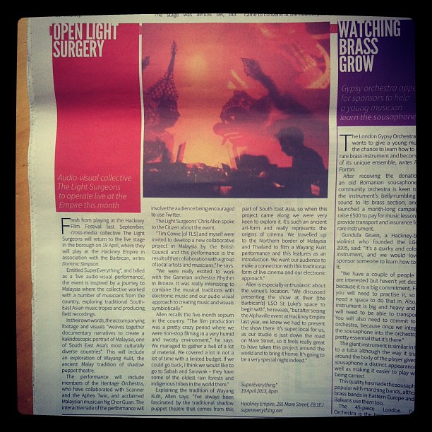 Nice write up in the Hackney Citizen on SuperEverything* - 2 weeks to go!