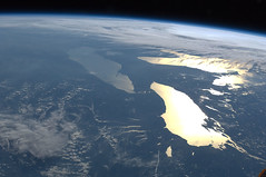 Great Lakes in Sunglint (NASA, International S...