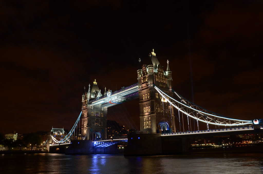 : Tower bridge at night