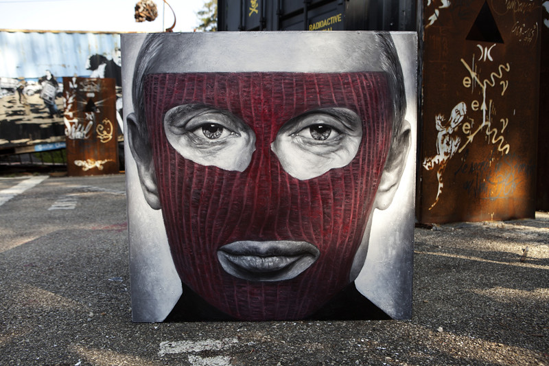 : Pussy Riot - Vladimir Vladimirovich Putin, painted portrait - IMG_2450