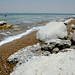 Pedras de sal na praia
