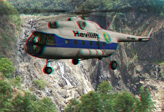 Russian MI8 Helicopter Anaglyph