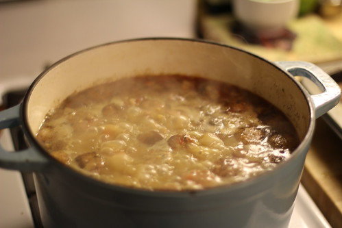 Spanish chorizo + lentil soup
