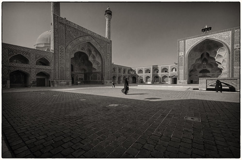 Crossing the Square at Jamé Mosque in Esfahan