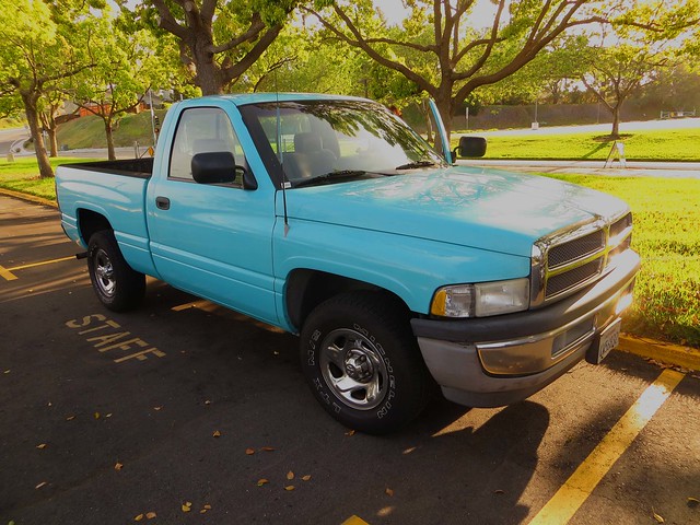 blue truck chevy 1994 dodgeram luna16