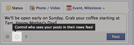 Target your Posts in Newsfeed