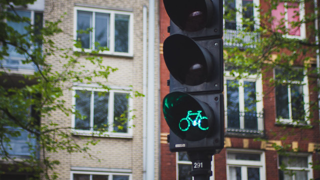 Bicycle traffic light, Amsterdam, Netherlands