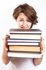 Girl with Books by CollegeDegrees360, on Flickr