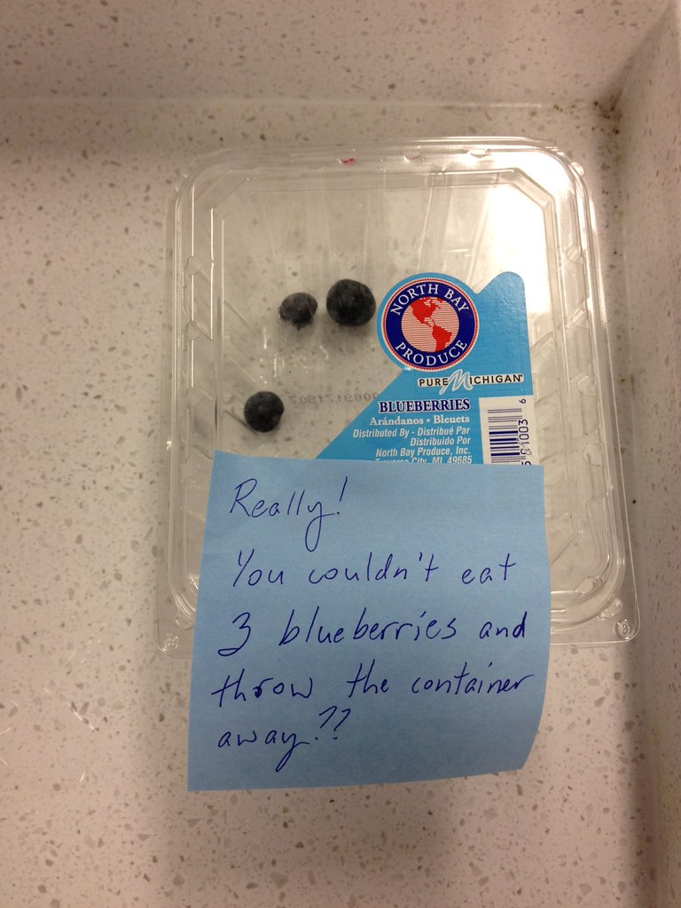 Really! You wouldn't eat 3 blueberries and throw the container away??