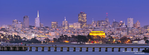 San Francisco Cityscape Night Colors