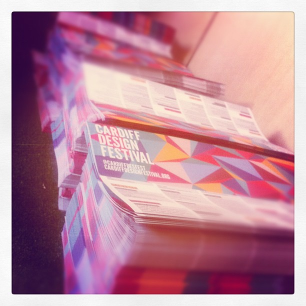 Lots of @cardiffdesfest flyers to fold!!