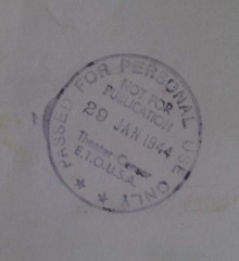 ETOUSA Theater (sic) Censor stamp 1944