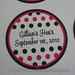 Black & Hot Pink Polka Dot Round Custom Hen's Party Label Sticker <a style="margin-left:10px; font-size:0.8em;" href="http://www.flickr.com/photos/37714476@N03/8432861439/" target="_blank">@flickr</a>