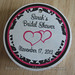 Damask Black Hot Pink Double Hearts Round Bridal Shower Hang Tag <a style="margin-left:10px; font-size:0.8em;" href="http://www.flickr.com/photos/37714476@N03/8433938708/" target="_blank">@flickr</a>