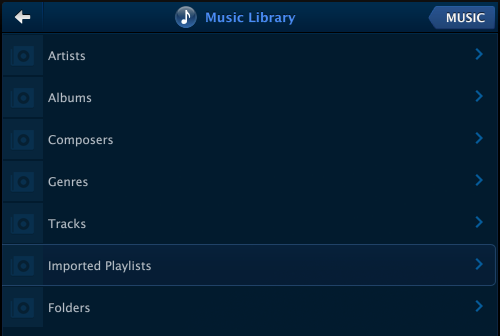 SONOS with Imported Playlist option