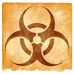 Biohazard Grunge Sign - Sepia