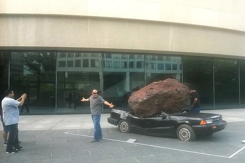Rock crushes car at Hirshhorn Gallery ©  Michael Neubert