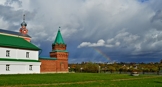 St. Nicholas Monastery. And rainbow in addition :-)  Pyhän Nikolain Luostari Laatokanlinnassa.