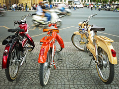 Bicycles for rent in Saigon street