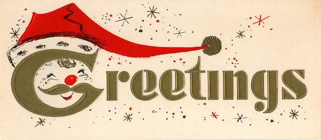 Vintage Christmas Card - Santa Greetings
