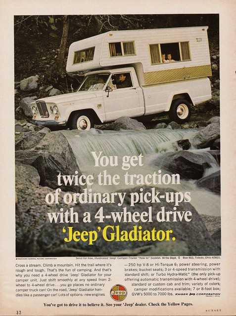 truck jeep ad 4wd pickup 1966 camper 4wheeldrive gladiator
