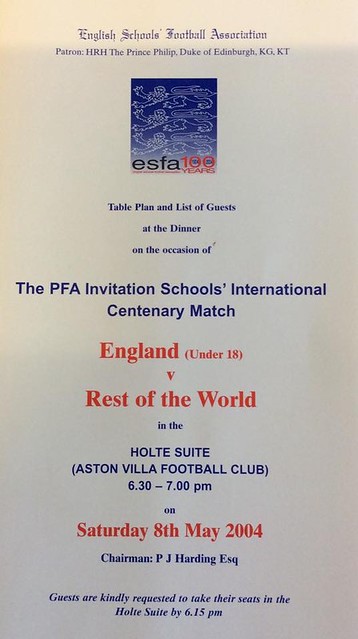 England Schools v Rest of the World @ Aston Villa 2004.